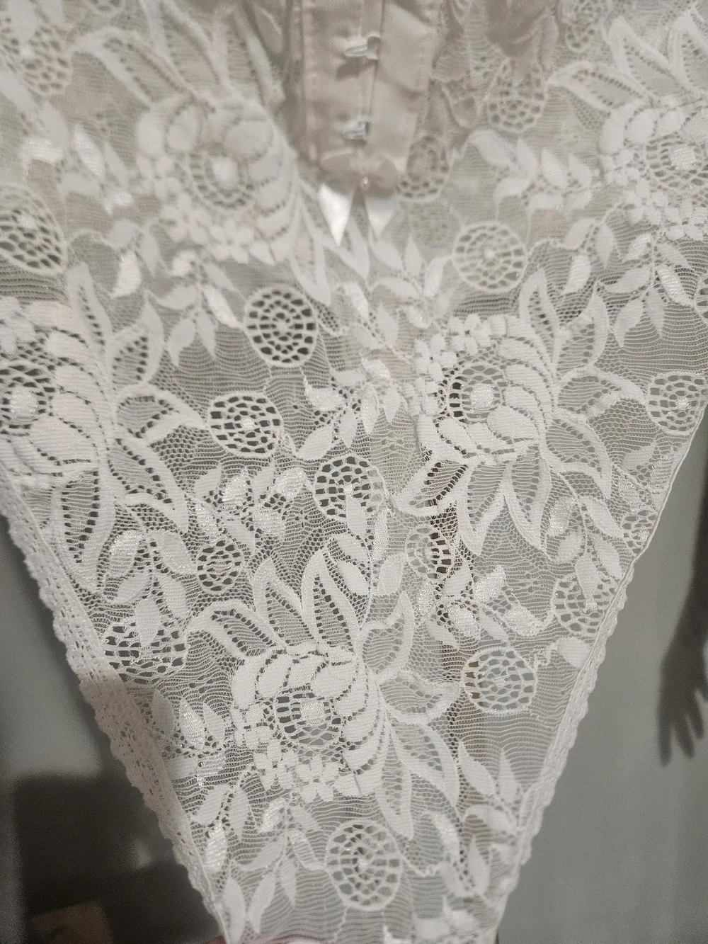 Vintage Victoria’s Secret Lace Teddy Bodysuit White Bridal Lingerie USA. Large